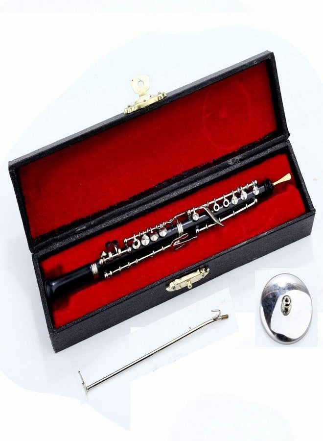 Dselvgvu Miniature Oboe with Stand and Case Mini Musical Instrument Oboe Replica Collectible Figurines Dollhouse Accessories Model Home Decoration Display Ornament (6.31") - Image 3